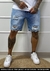 Bermuda Jeans média Com Puidos a laser - Ref:556 - comprar online