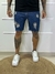 Bermuda Jeans escura c/ rasgos a laser na internet