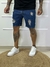 Bermuda Jeans escura c/ rasgos a laser - comprar online