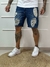 Bermuda Jeans escura Com Puidos a laser - 0700 na internet