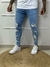 Calça Super Skinny clara com Puidos a laser e respingos Ref-NJM 033 - LLeva Denim