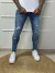 Calça Super Skinny Marmorizada com Puidos a laser e respingos Ref-NJM 014 - loja online