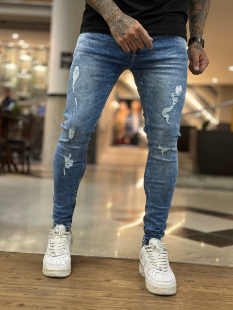 Calça Super Skinny Média c/ Rasgos 6001 - comprar online