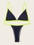 Bikini Azul Marino con Detalle Neon en internet