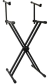 Suporte Pedestal Em X Duplo P/ 2 Teclados E Piano Saty 2050