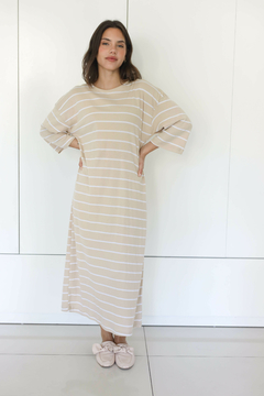 ANI RAYAS BEIGE VESTIDO - comprar online