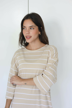 Imagen de ANI RAYAS BEIGE VESTIDO