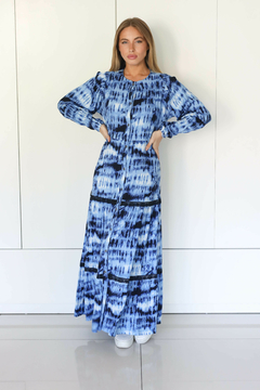 NEJAMA AZUL ESTAMPADO VESTIDO - comprar online