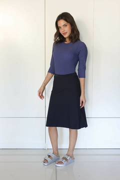 RINA AZUL MARINO, POLLERA DE LYCRA CON BIKER
