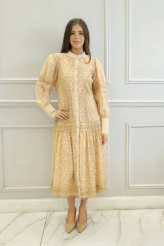 SILVANA BEIGE VESTIDO - comprar online