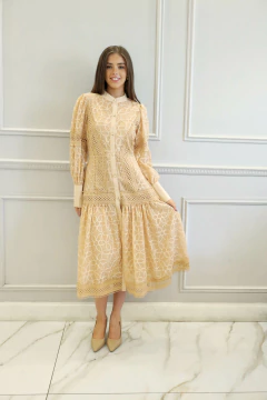 SILVANA BEIGE VESTIDO - comprar online