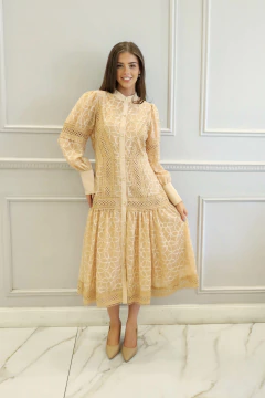SILVANA BEIGE VESTIDO - tienda online