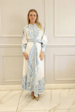 PARIS BLANCO CELESTE VESTIDO en internet
