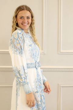 Imagen de PARIS BLANCO CELESTE VESTIDO