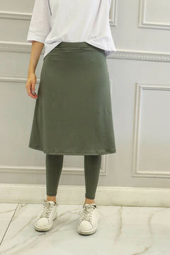 FITNESS VERDE POLLERA CON CALZA - Orlibbi