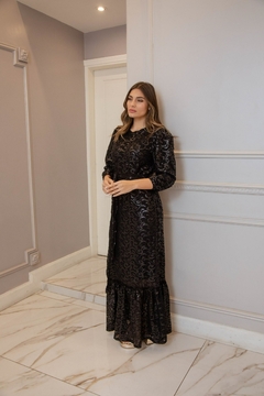 ARIANA ENCAJE CON LENTEJUELAS NEGRO VESTIDO