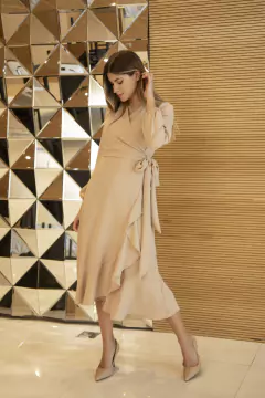 TANIA GLAM BEIGE VESTIDO en internet