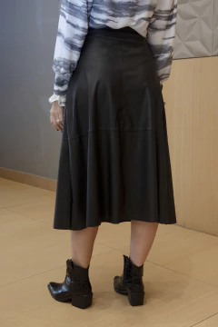 SHULAMIT NEGRA CUERO ECOLOGICO POLLERA - Orlibbi