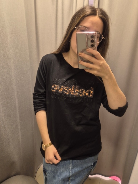 BELIEVE NEGRO REMERA - comprar online