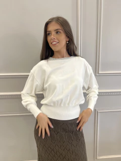 BRILLOS BLANCO SWEATER - comprar online