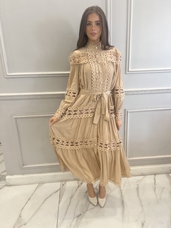 MARTA BEIGE VESTIDO - comprar online