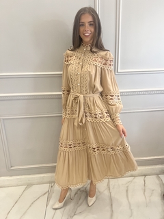 MARTA BEIGE VESTIDO - comprar online