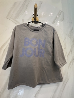 BONJOUR CELESTE GRIS REMERA NIÑA - comprar online