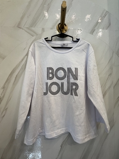 BONJOUR BLANCO CON NEGRO REMERA NIÑA TRES CUARTO en internet