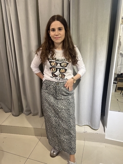 DENIM PRINT ELASTIZADA POLLERA - comprar online