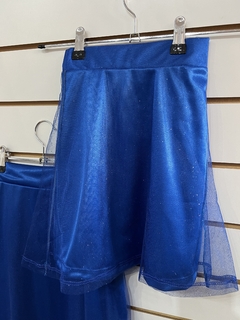 LAILA AZUL POLLERA DE TUL CON BRILLITOS