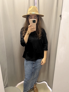 OVER NEGRA MANGA TRES CUARTO REMERA - comprar online