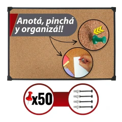 Pizarra Corcho marco PVC 60x80cm
