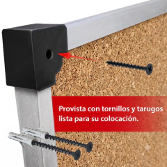 Pizarra Corcho marco aluminio 40x60cm - comprar online