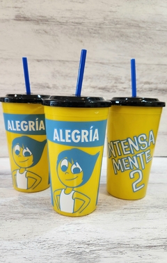 VASO CON TAPA Y SORBETE INTENSAMENTE - comprar online