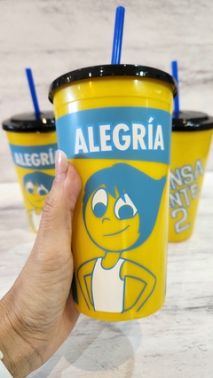 VASO CON TAPA Y SORBETE INTENSAMENTE - tienda online