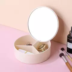 CAJA REDONDA CIRCULAR CON ESPEJO - comprar online