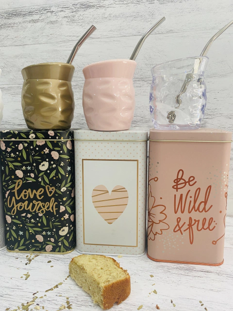 JUEGO LATA HAVA CUADRADA + MATE CON BOMBILLA