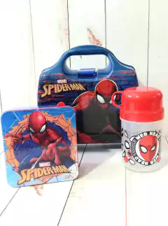 VALIJA LUNCHERA CON CAJA SANDWICH Y CANTIMPLORA SPIDERMAN