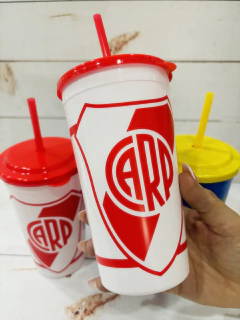 VASO RIVER CON TAPA Y SORBETE
