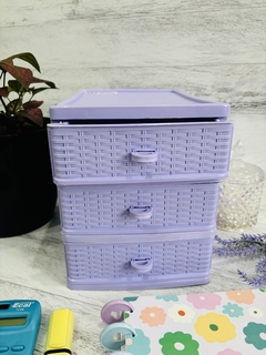 CAJONERA SIMIL RATAN 3 ESTANTES - mayoristaserma