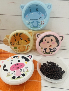 BOWL INFANTIL CON TAPA ANIMALES