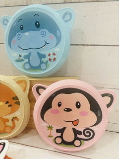BOWL INFANTIL CON TAPA ANIMALES - mayoristaserma