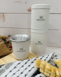 SET MATERO ALUMINIO BLANCO GRABADO STANLEY