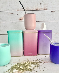 SET LATA CUADRADA BICOLOR CON MATE ANTIVUELCO MARWAL