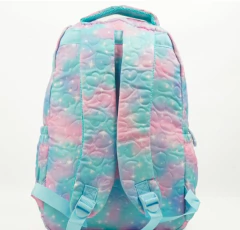 MOCHILA MATELASEADO CORAZONES ESTAMPADO GALAXIA
