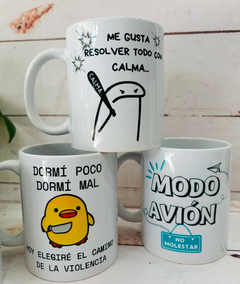 TAZA RECTA SUBLIMADA LÍNEA ENOJADOS - comprar online