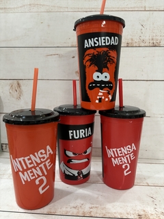 VASO CON TAPA Y SORBETE INTENSAMENTE - mayoristaserma