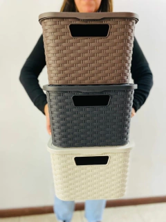 CANASTO SIMIL RATAN CHICO CON TAPA - tienda online