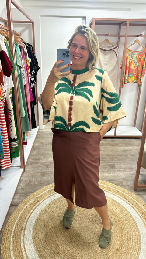 Saia Midi com Cinto - comprar online