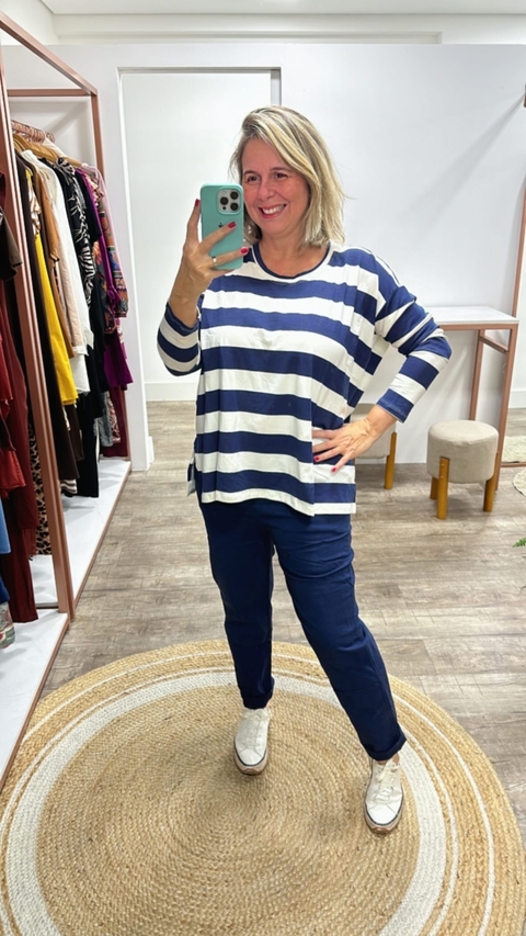 Blusa Listras Manga Longa